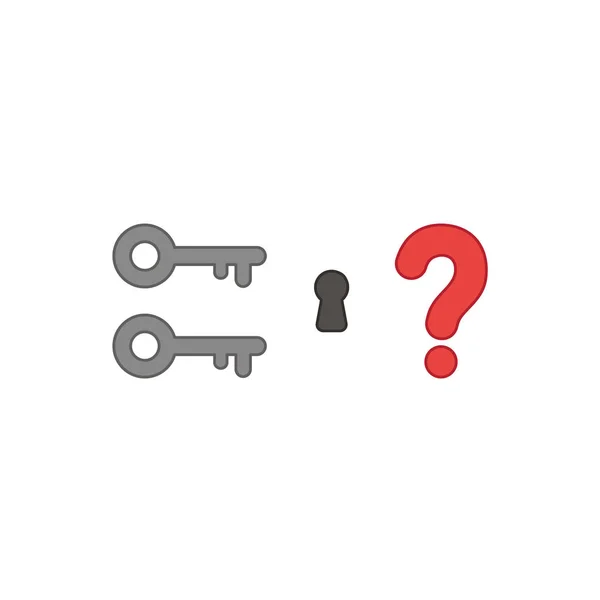 Flat design style vector concept of two key icons with keyhole a — Stock Vector