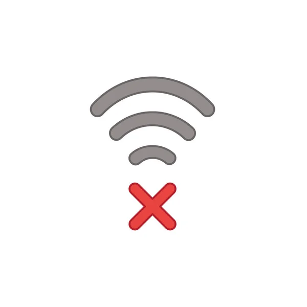 Conceito de vetor de estilo de design plano do ícone do símbolo wifi com marca x — Vetor de Stock