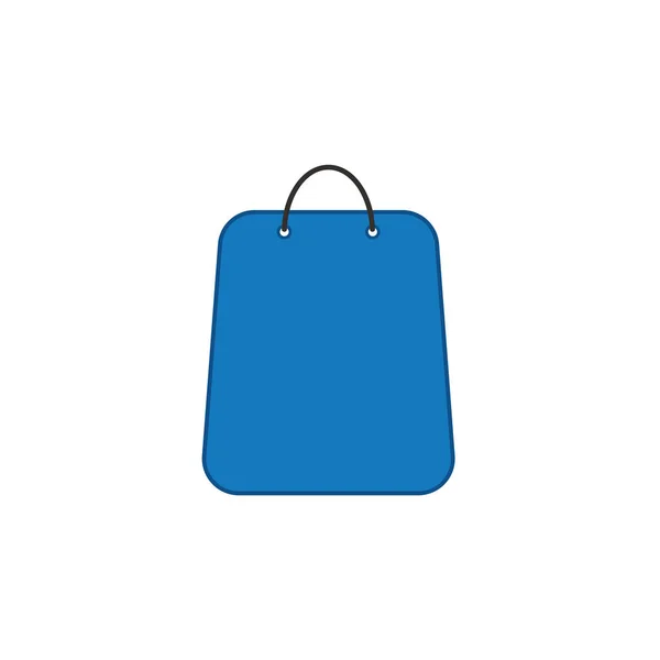 Diseño plano vector de estilo de la bolsa de compras icono en blanco. Color: — Vector de stock