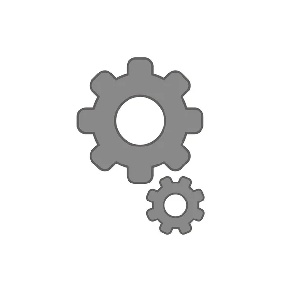 Sík design stílusú vektor fogaskerekek ikon fehér. Színes vázlata — Stock Vector