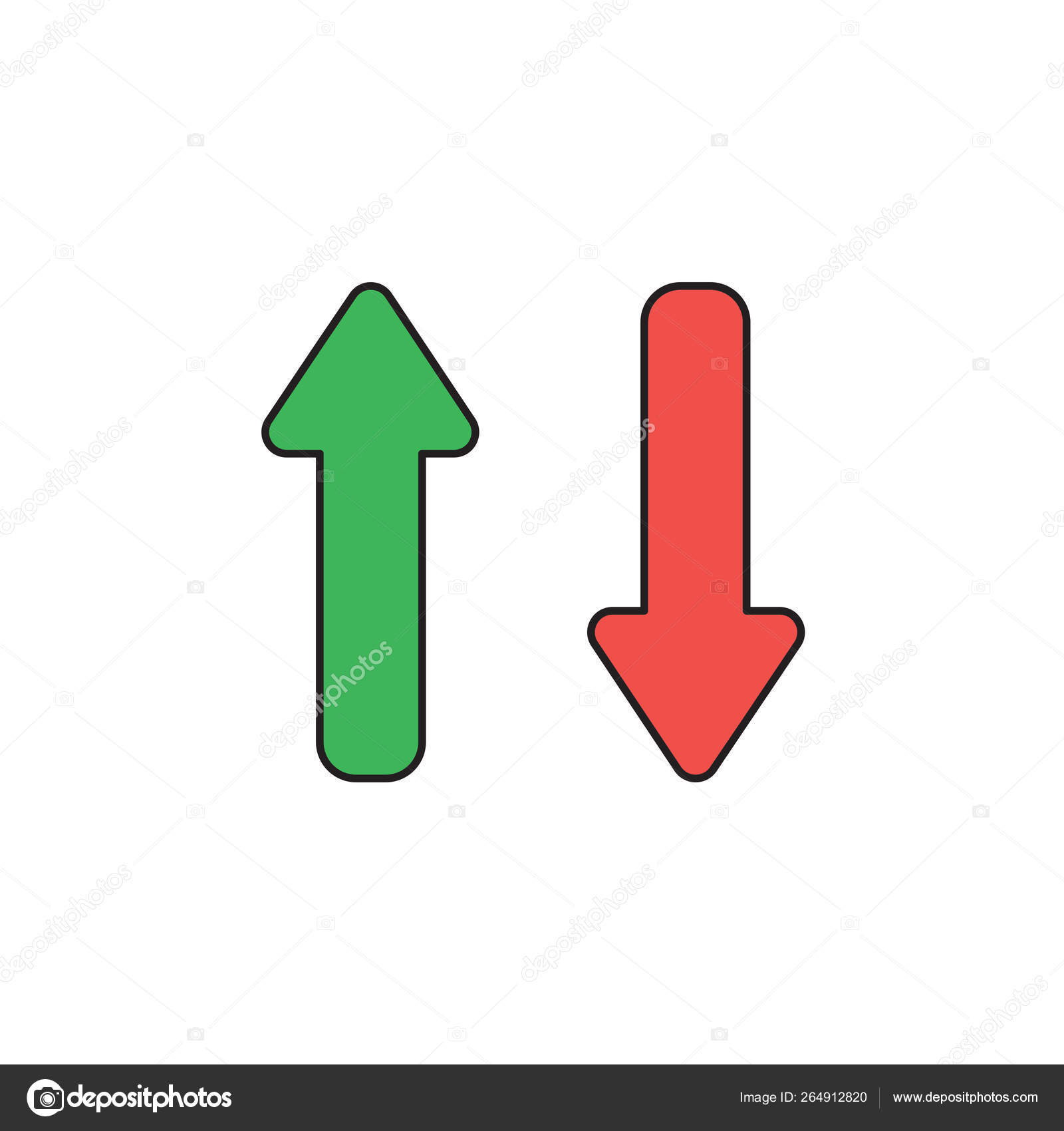 Vector Icon Concept Of Two Arrows Pointing Up And Down Black Ou Stock Vector C Emrah Avci