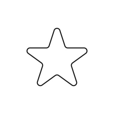 Yıldız şeklinin vektör simgesi. Siyah anahat.