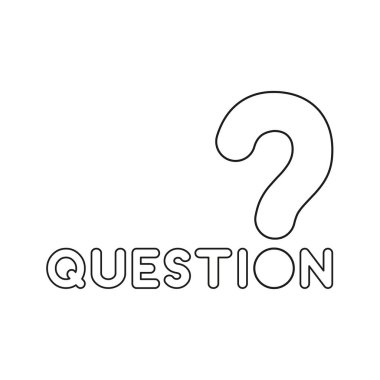 Soru işareti ile soru kelime metni vektör simgesi kavramı. Bl