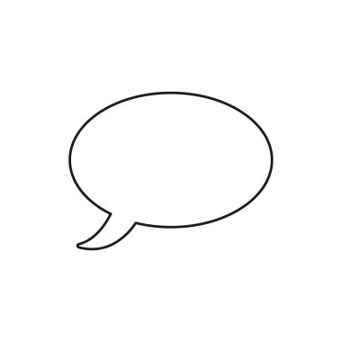 Konuşma balonu vektör simgesi. Siyah anahat.