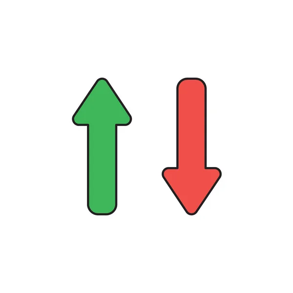 Концепция векторной иконки двух стрелок, указывающих вверх и вниз. Чёрный цвет — стоковый вектор
