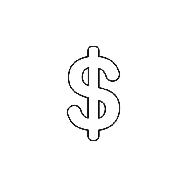 Εικονίδιο διανύσματος του συμβόλου δολαρίου. Μαύρο περίγραμμα. — Διανυσματικό Αρχείο