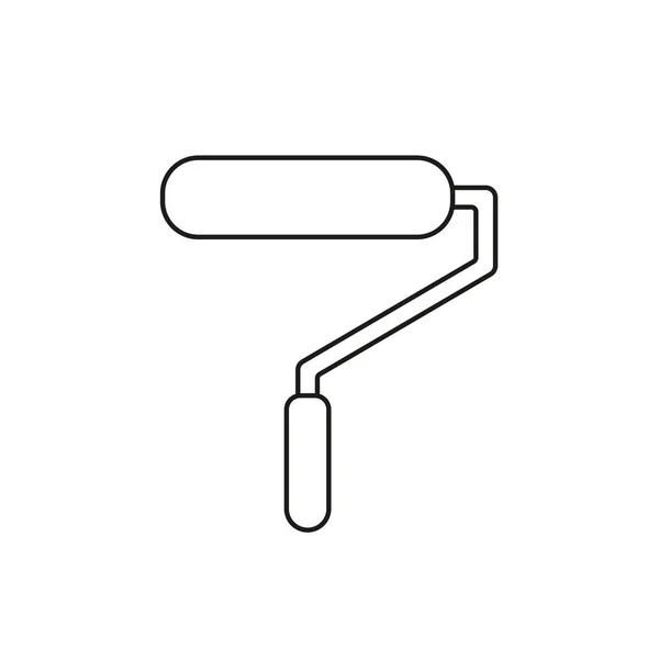 Vector pictogram van roller Paint Brush. Zwarte omtrek. — Stockvector