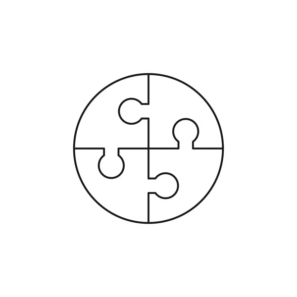 Concept d'icône vectorielle de forme de cercle quatre pièces de puzzle connecté — Image vectorielle