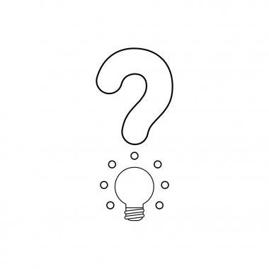 Parlayan ampul ile soru işareti Vektör simgesi kavramı. Bl