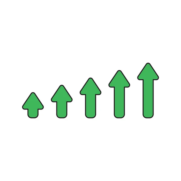 Vektor-Icon-Konzept des Balkendiagramms mit Pfeilen nach oben. bl — Stockvektor