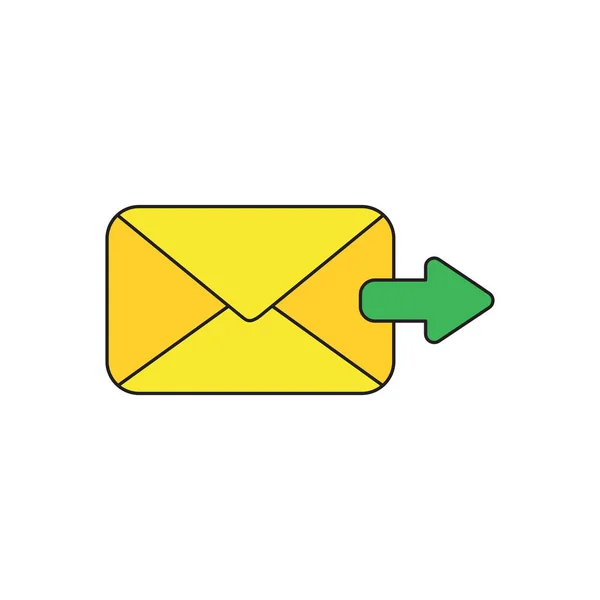 Conceito de ícone vetorial de enviar mensagem ou e-mail com envelope e um — Vetor de Stock