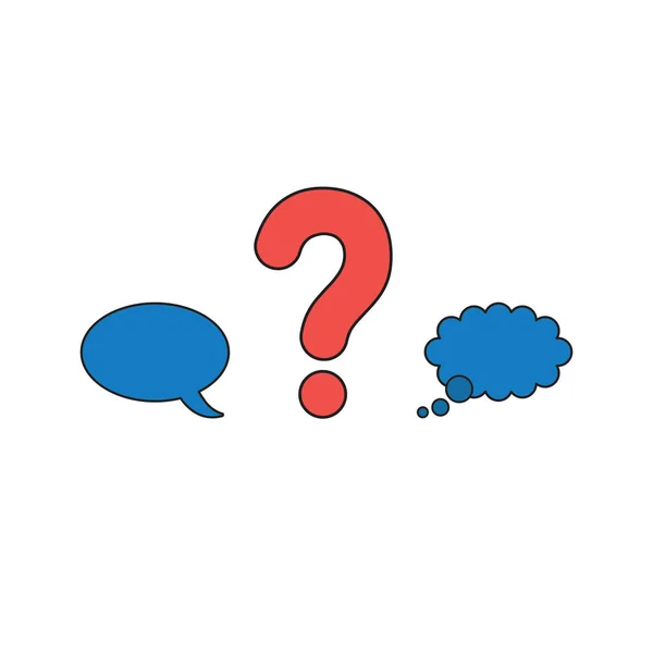 Vector icon concept of question mark between speech bubble and t — Stock Vector