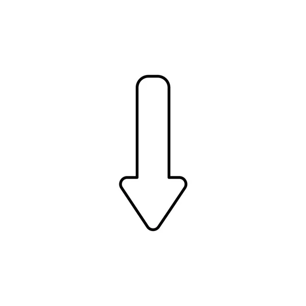 Vector pictogram van pijl omlaag verplaatsen. Zwarte omtrek. — Stockvector