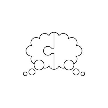 İki parçabilme simge kavramı yapboz düşünce balonu. 