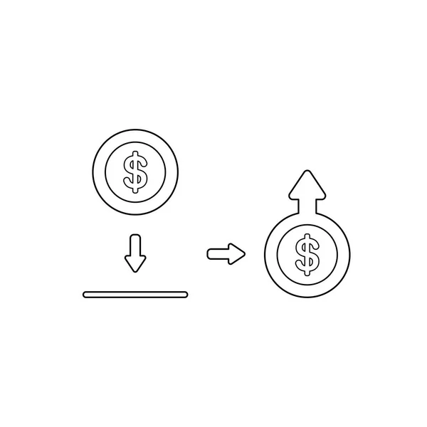 Ikona wektor koncepcja oszczędzania Moneta pieniądze dolara w moneybox — Wektor stockowy