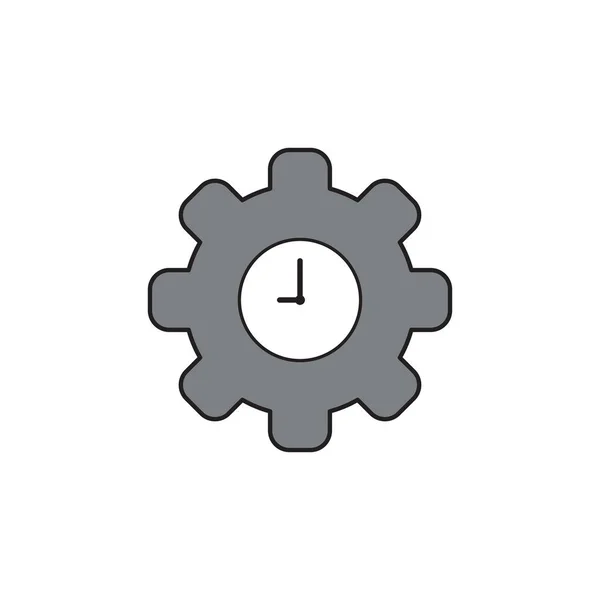 Vector icoon concept van klok binnenin Gear. — Stockvector