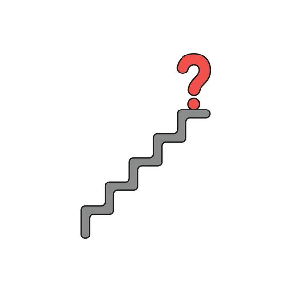 Ikona wektor koncepcja znaku zapytania na szczycie schodów. — Wektor stockowy