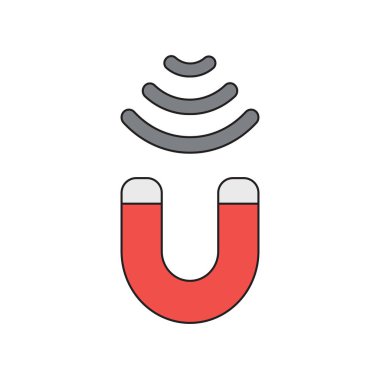 Mıknatıs çekme vektör simgesi. 