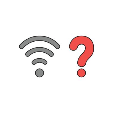 Soru işareti olan kablosuz wifi simge vektör simge kavramı. 