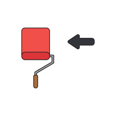 Boya fırçası rulo boyama vektör simgesi kavramı. 