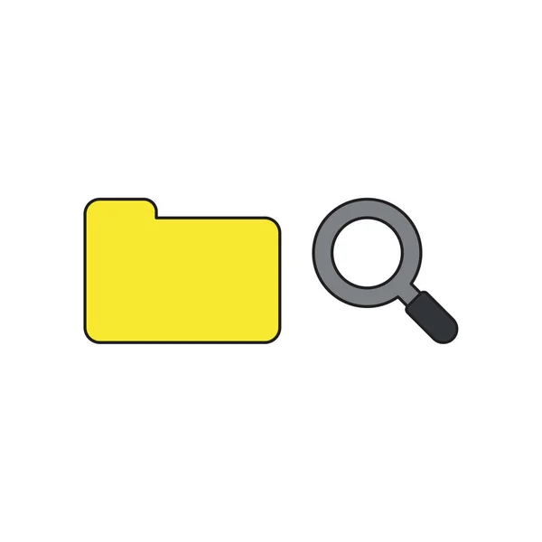 Concepto de icono vectorial de carpeta de archivos cerrada con lupa . — Vector de stock