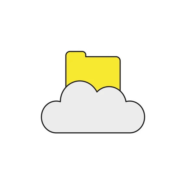 Concepto de icono vectorial de carpeta de archivos cerrada en la nube . — Vector de stock