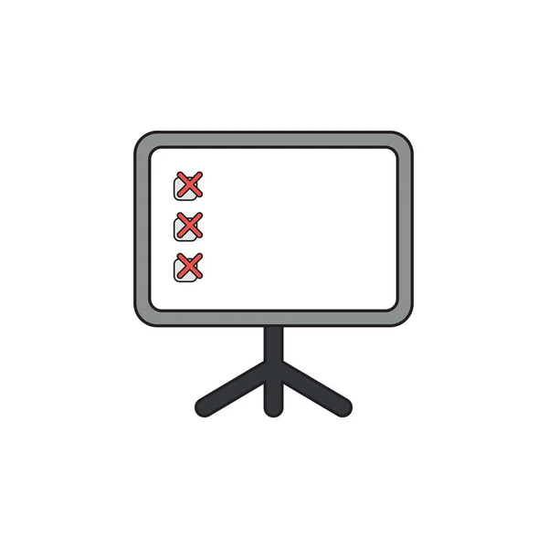 Koncept vektorové ikony se třemi červenými značkami x uvnitř prezentace Boa — Stockový vektor