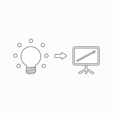 Parlayan ampul satış panosu ile vektör simge kavramı ve bir