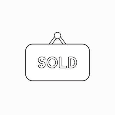 Vektör simge satılan kelime işareti asılı yazılı kavramı.