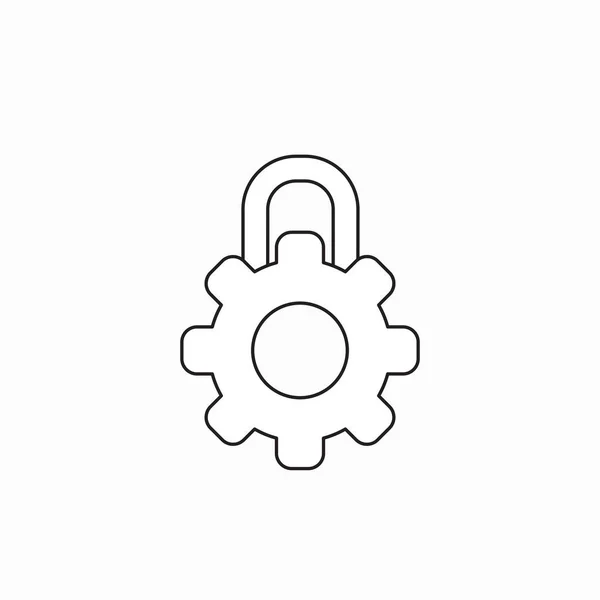 Vector icon concept of gear shaped closed padlock. — Stock Vector