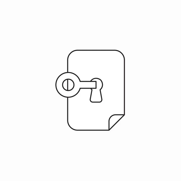 Icône vectorielle concept de trou de serrure à l'intérieur du papier avec clé, serrure ou non — Image vectorielle