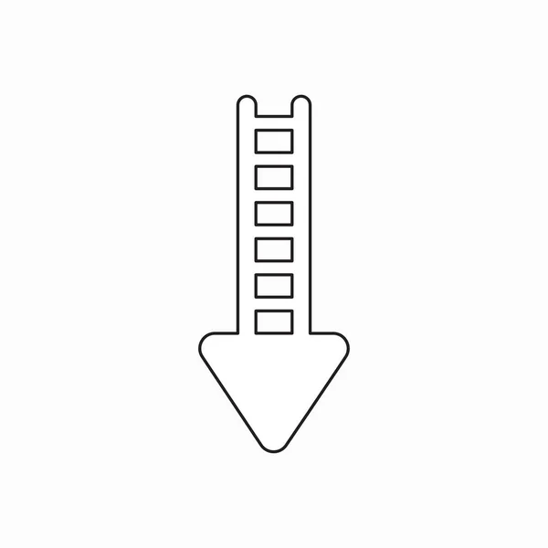 Vector icono concepto de escalera de madera con flecha hacia abajo . — Archivo Imágenes Vectoriales
