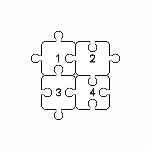 Concept d'icône vectorielle de quatre pièces de puzzle connecté . — Image vectorielle