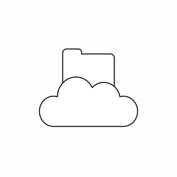 Concepto de icono vectorial de carpeta de archivos cerrada en la nube . — Archivo Imágenes Vectoriales