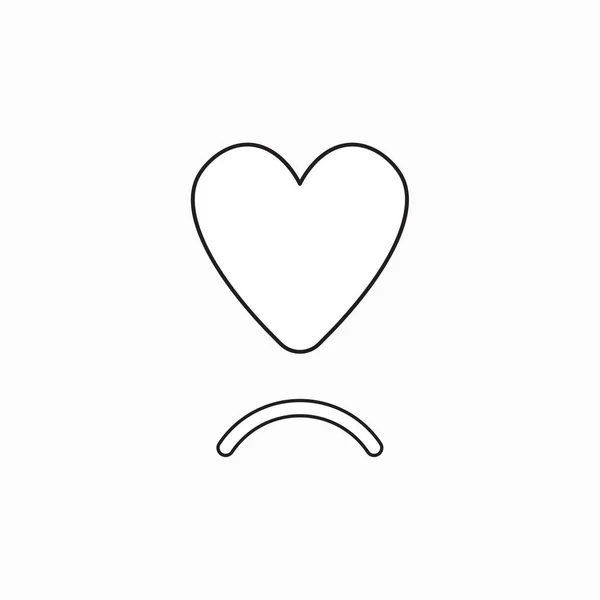 Vector icon concept of heart with sulking mouth. — Stock Vector