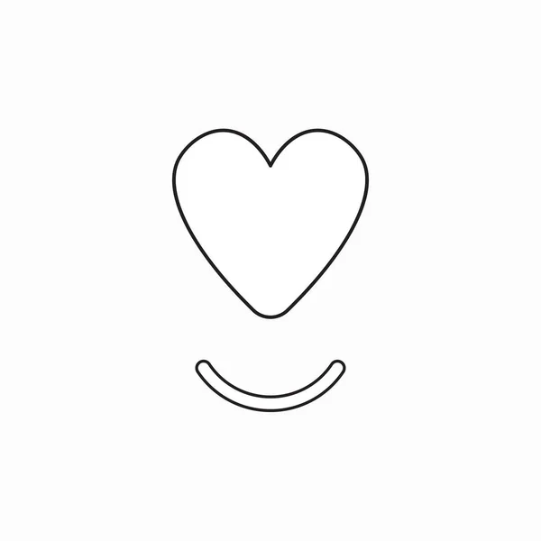 Vektor-Icon-Konzept des Herzens mit lächelndem Mund. — Stockvektor