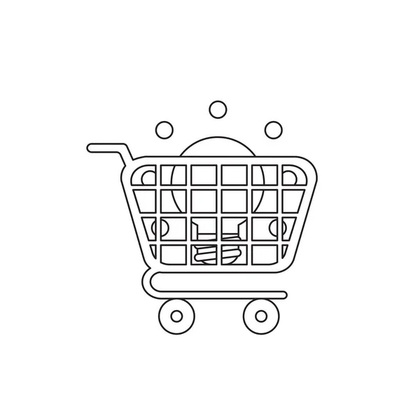Conceito de ícone de ilustração vetorial de lâmpada dentro de compras c — Vetor de Stock