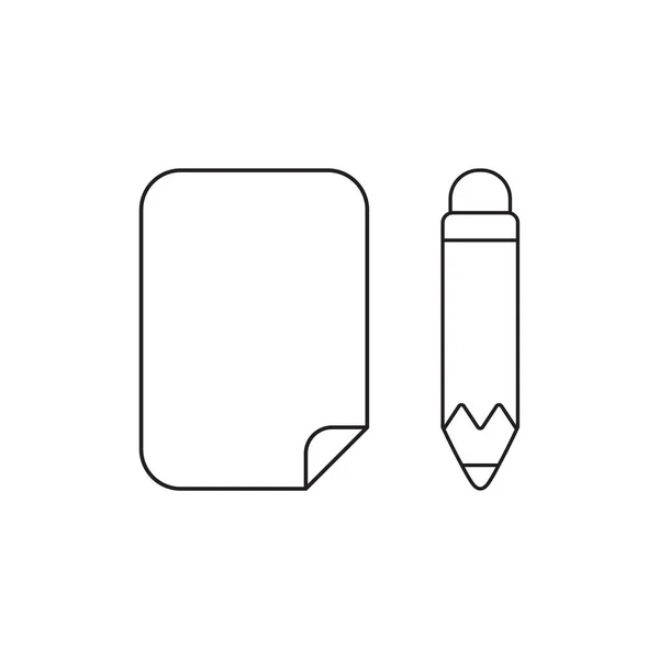 Icono vectorial concepto de papel con lápiz . — Vector de stock