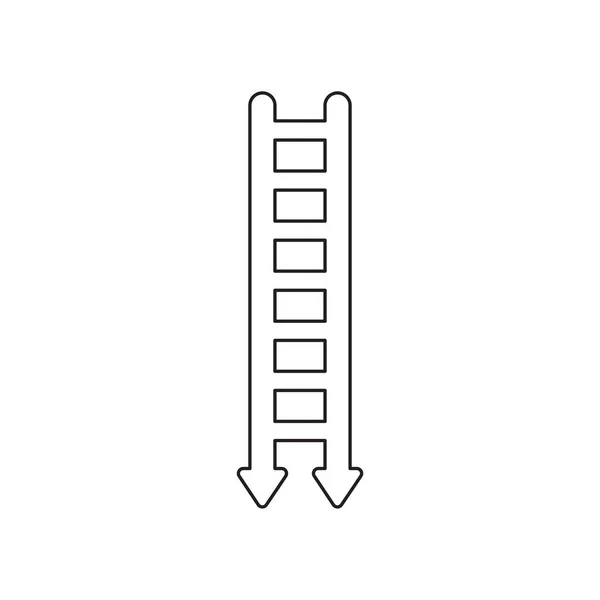 矢印が下に木製のはしごのベクトルアイコンの概念. — ストックベクタ
