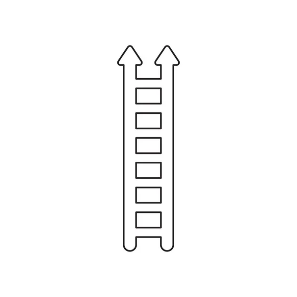 Icono vectorial concepto de escalera de madera con flechas hacia arriba . — Archivo Imágenes Vectoriales