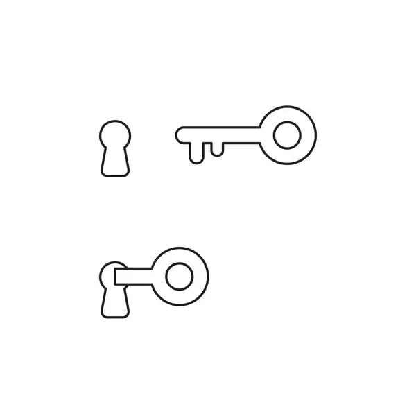 Vektor-Icon-Konzept der Schlüssel-Freischaltung. — Stockvektor
