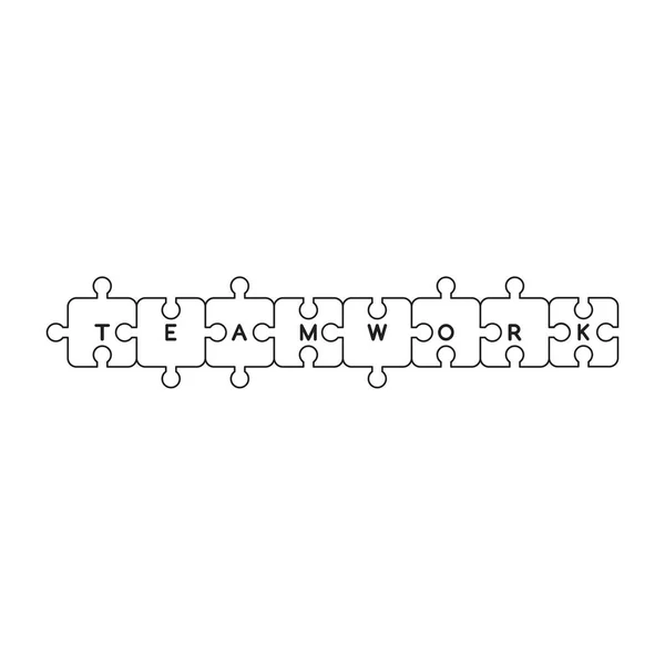 Concept d'icône vectorielle de pièces de puzzle de travail d'équipe connecté . — Image vectorielle