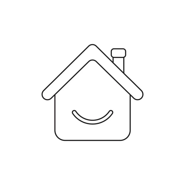 Conceito de ícone vetorial de casa com boca sorridente . — Vetor de Stock