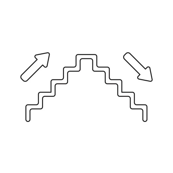 Ikona wektor koncepcji schodów z strzałki w górę iw dół. — Wektor stockowy