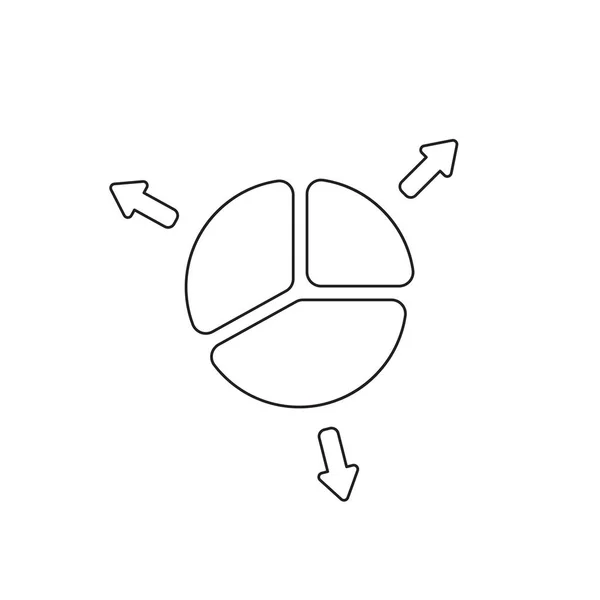 図パイの 3 つの部分のベクトル アイコンの概念. — ストックベクタ