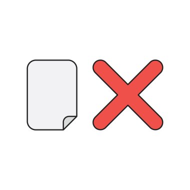 X işaretiile kağıt vektör simgesi kavramı.