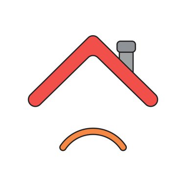 Vector icon concept of roof with sulking mouth. clipart