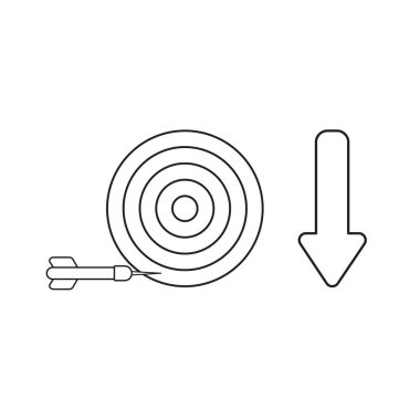 Boğa göz ve dart Vektör simge kavramı ile hedef özledim