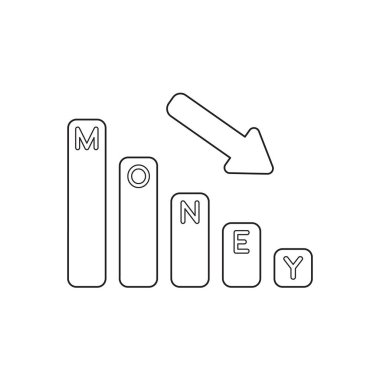 Para çubuğu grafiğinin vektör simgesi kavramı aşağı doğru hareket.