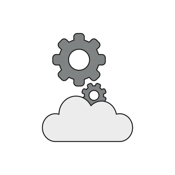 Vektor ikon begreppet Gears on Cloud. — Stock vektor